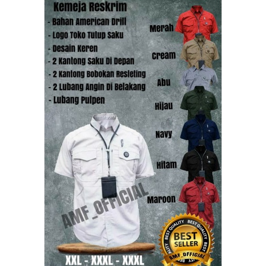 Kemeja Lapangan / Kemeja Mtac / Kemeja Reskrim Lengan Pendek Size Jumbo