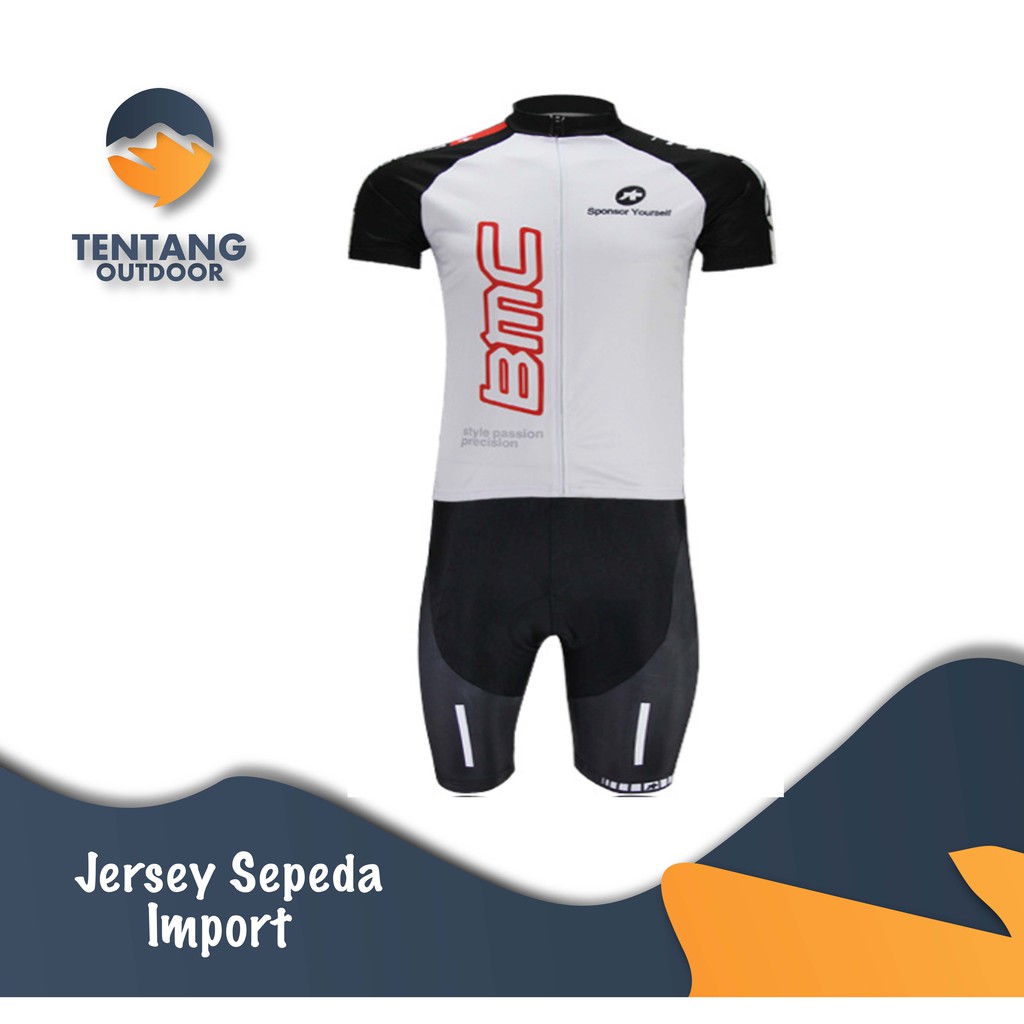 Jersey Sepeda BMC Import Setelan Roadbike Celana Sepeda Padding Baju
