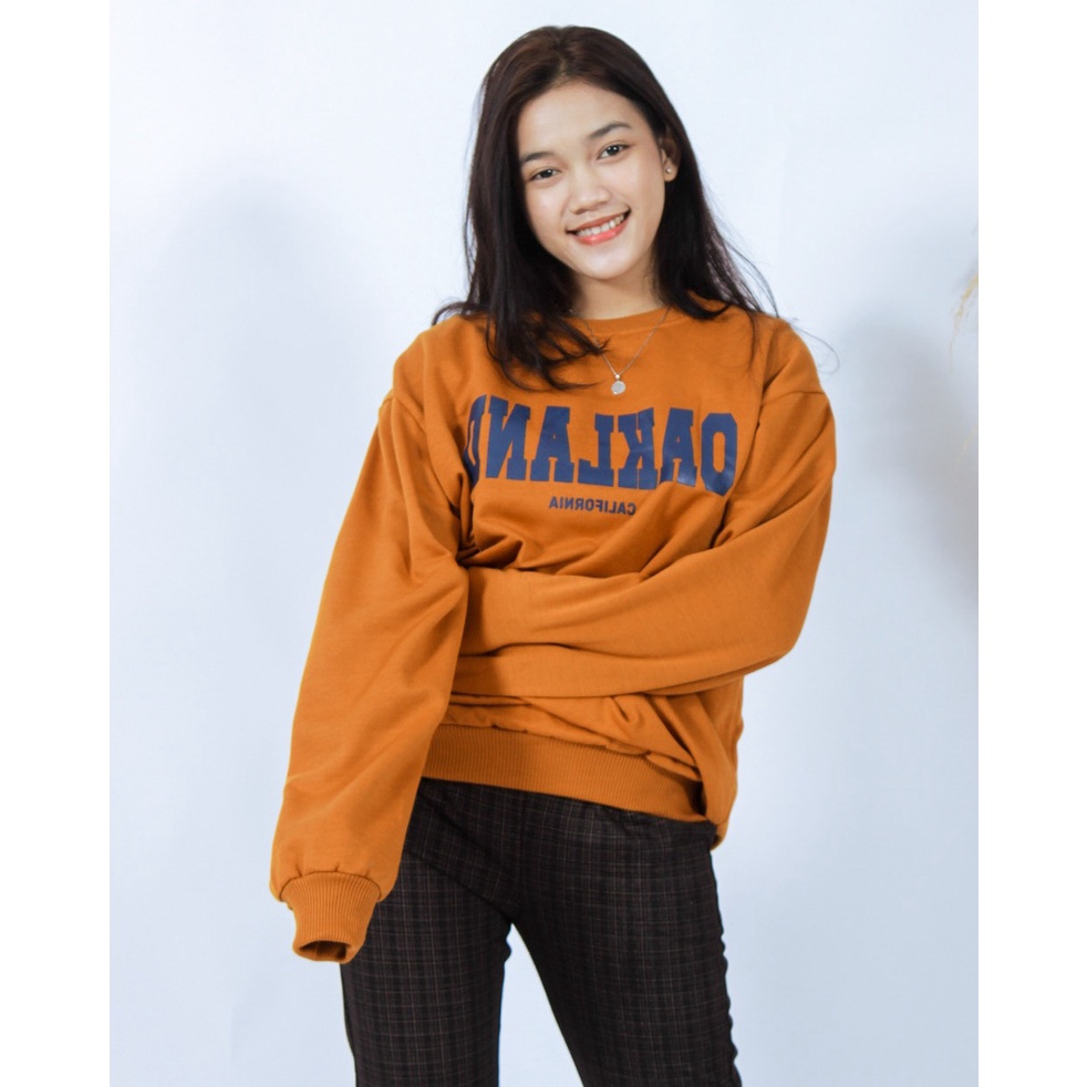 TokoMilkan - Sweater Crewneck Wanita &amp; pria OAKLAND | Sweater CN Sweatshirt Fleece