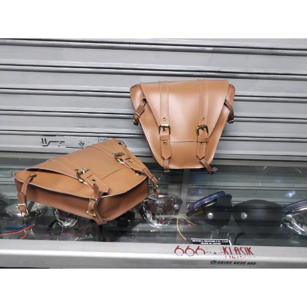 Tas motor classic side bag  cover aki custom japstyle cb100 vintage klasik