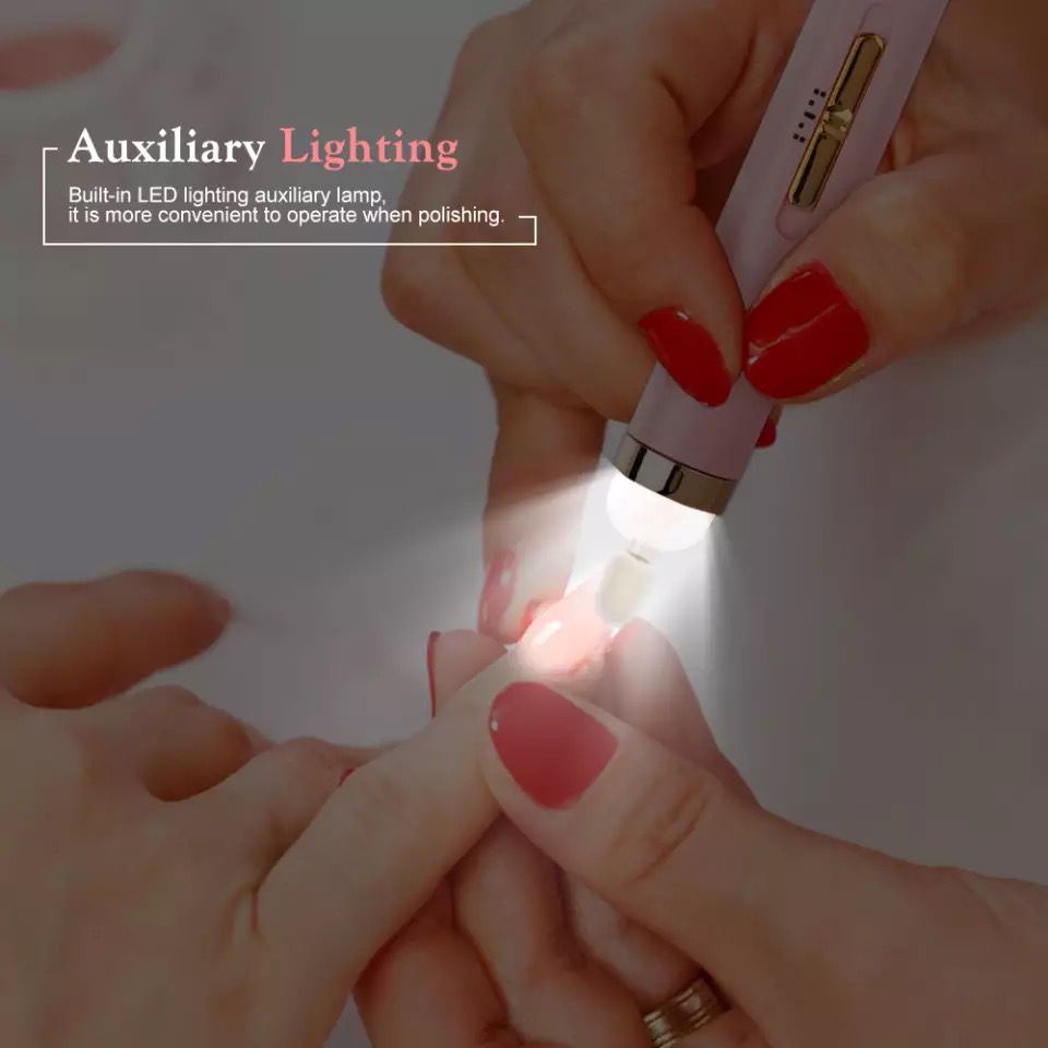 Mesin Manicure Elektrik Alat Pengikir Kuku USB 5IN1 Mesin Bor Kuku Set Dengan Lampu LED Perawatan Nail Polish F711