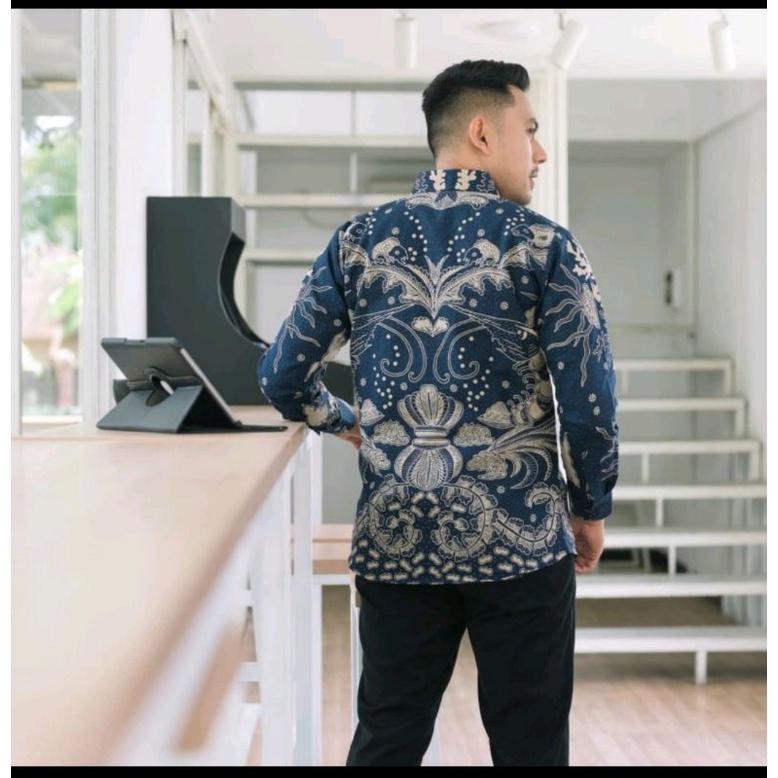 UDANG KEMBAR KEMEJA BATIK PRIA SLIM FIT LENGAN PANJANG TERLARIS BAHAN KATUN FURING BERKUALITAS