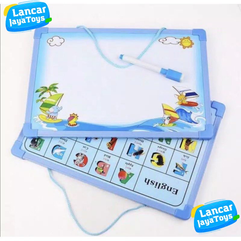 WHITE BOARD papan tulis magnet anak gratis spidol anak/ mainan anak ukuran 30x20cm