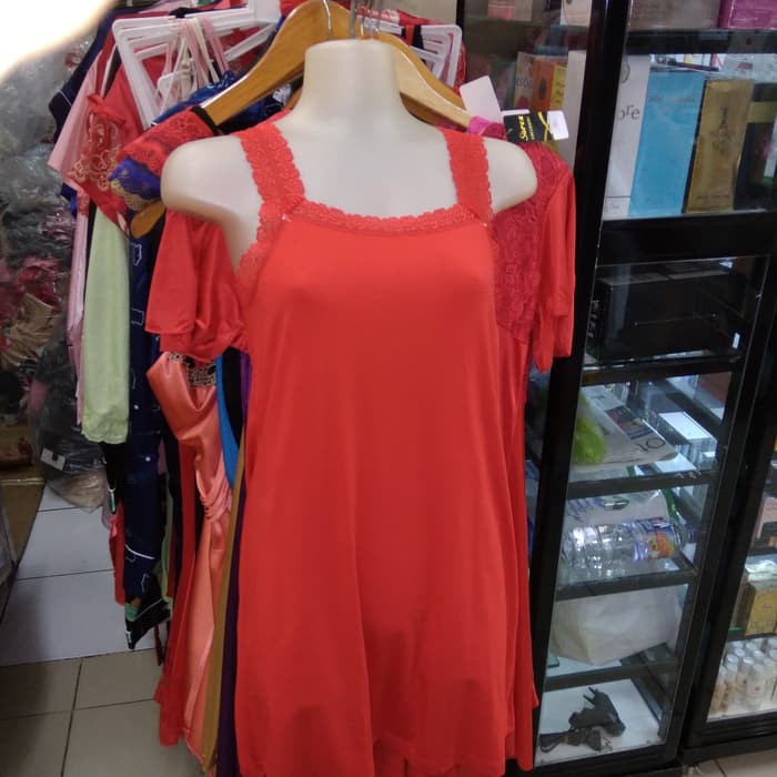 Camisole Tanktop Sorex 5018, Panjang Renda, Free Size - Merah