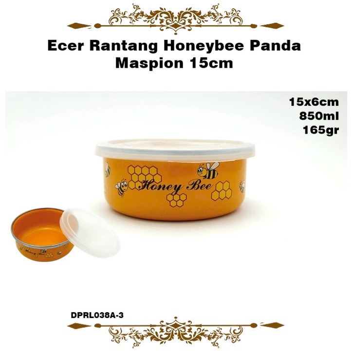 [2pcs] Rantang/Mixing Bowl/Mangok Enamel Honeybee Panda Maspion 15cm