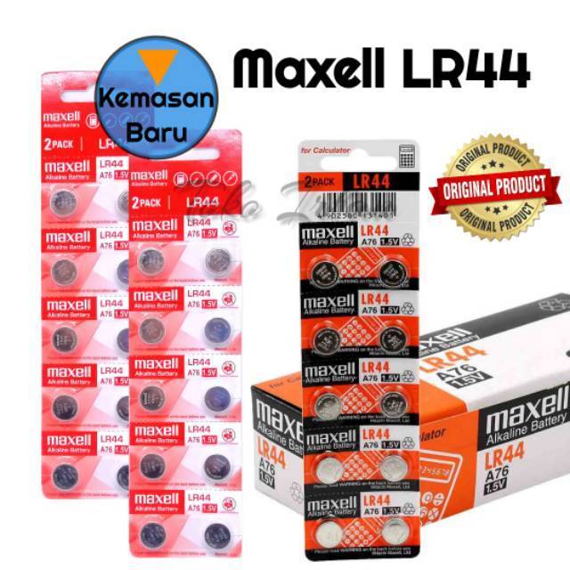 Baterai Maxell LR44 Original  AG13 L1154 357 A76 Isi 10 Butir