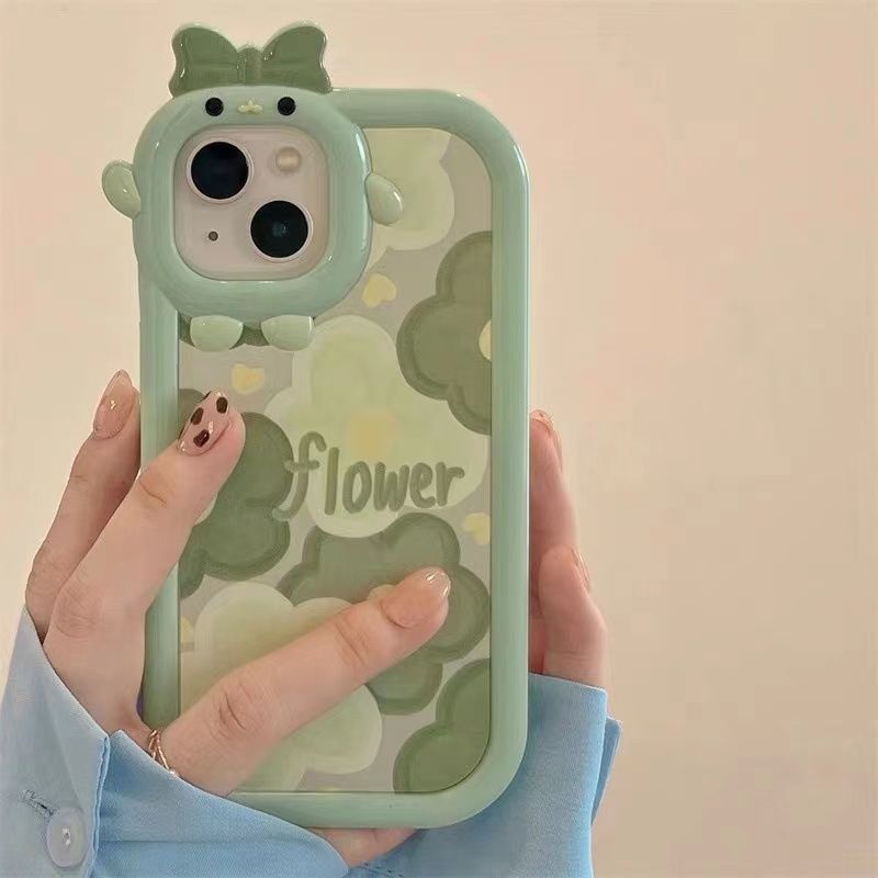 Case Silikon Motif Monster Bunga Hijau Cover iPhone 11 12 13 7 8 6 13 Pro hhft