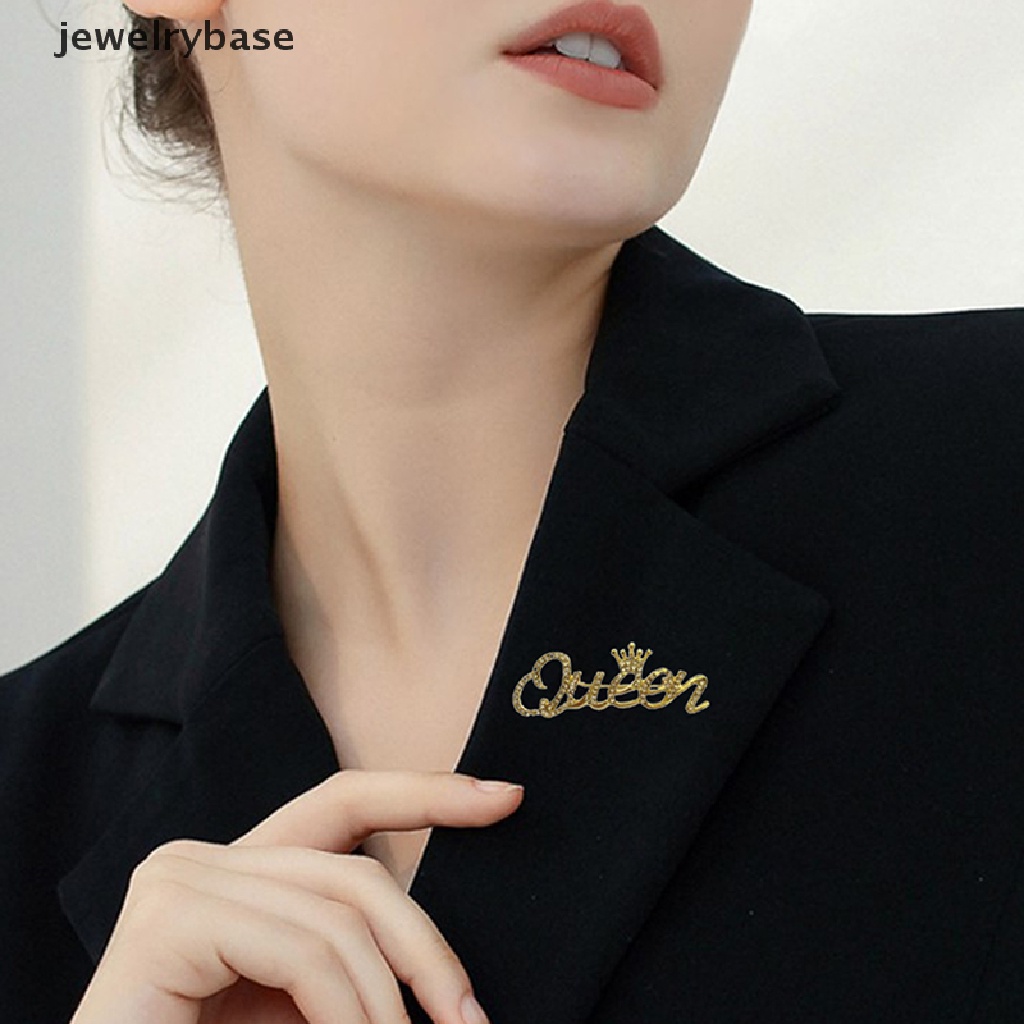 Bros Bentuk Mahkota Ratu Aksen Berlian Imitasi 2 Warna Untuk Hadiah