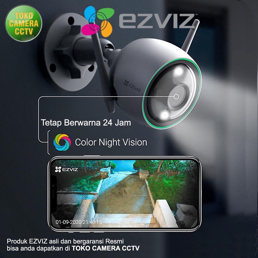 KAMERA CCTV OUTDOOR EZVIZ C3N IP CAMERA WIFI WIRELESS EZVIS