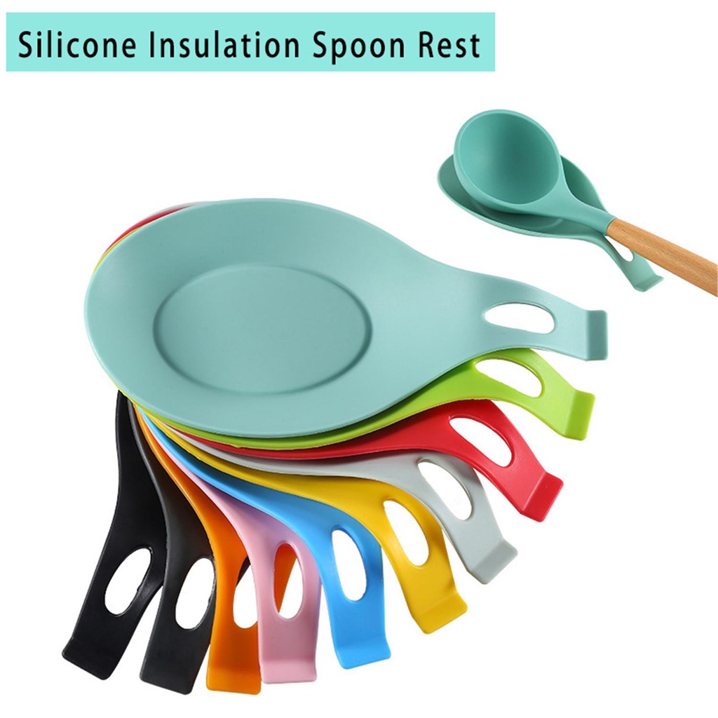 Solighter Rak Sendok Alat Penyimpanan Peralatan Masak Tutup Stand Stove Organizer Plate Holder Tatakan Spoon Rest