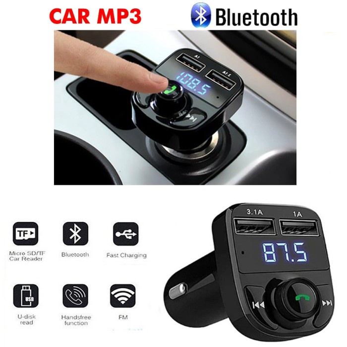 Multifunction Car MP3 Player X8 Plus Charger Mobil Bluetooth FM