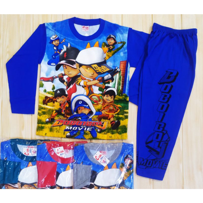 SETELAN  BOBOIBOY ULTRAMAN SPIDERMAN PREMIUM FULL PRINT -BAJU TIDUR ANAK 2-10 THN -PIYAMA ANAK PANJANG PREMIUM