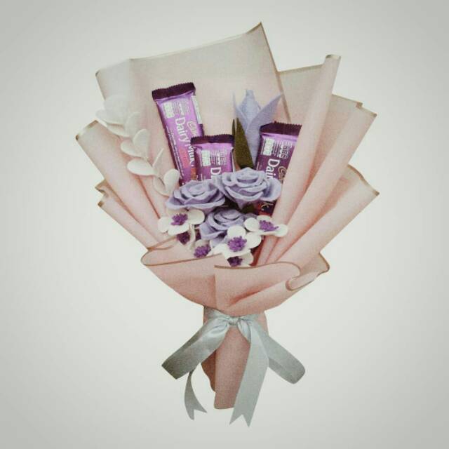 Buket Bouquet Bunga Flanel Coklat Cadbury Dairy Milk Valentine