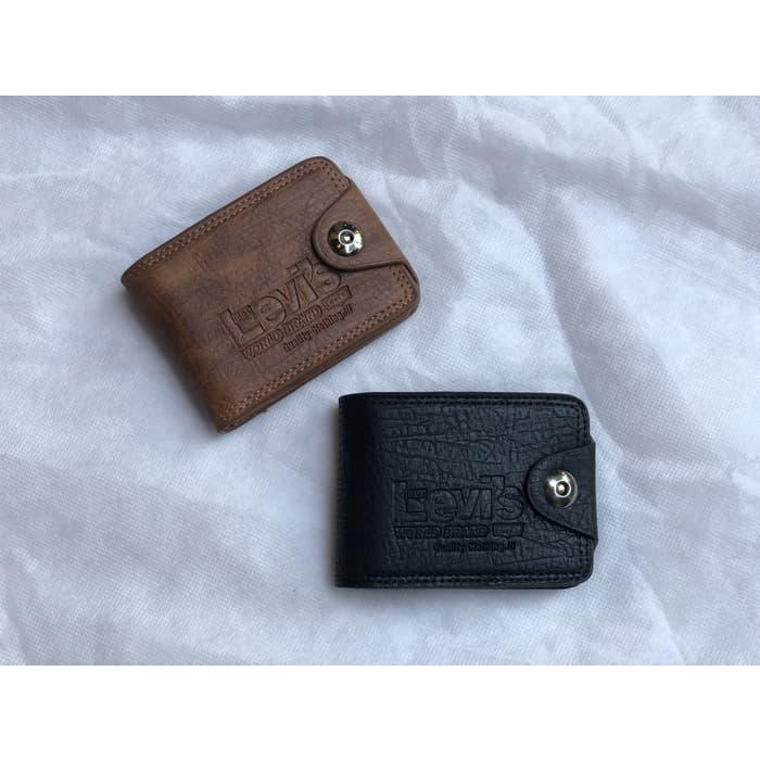 Dompet Pria Elegant model Kancing Dompet Casual Branded 3/4 (BONUS DOMPET KUNCI KULIT )