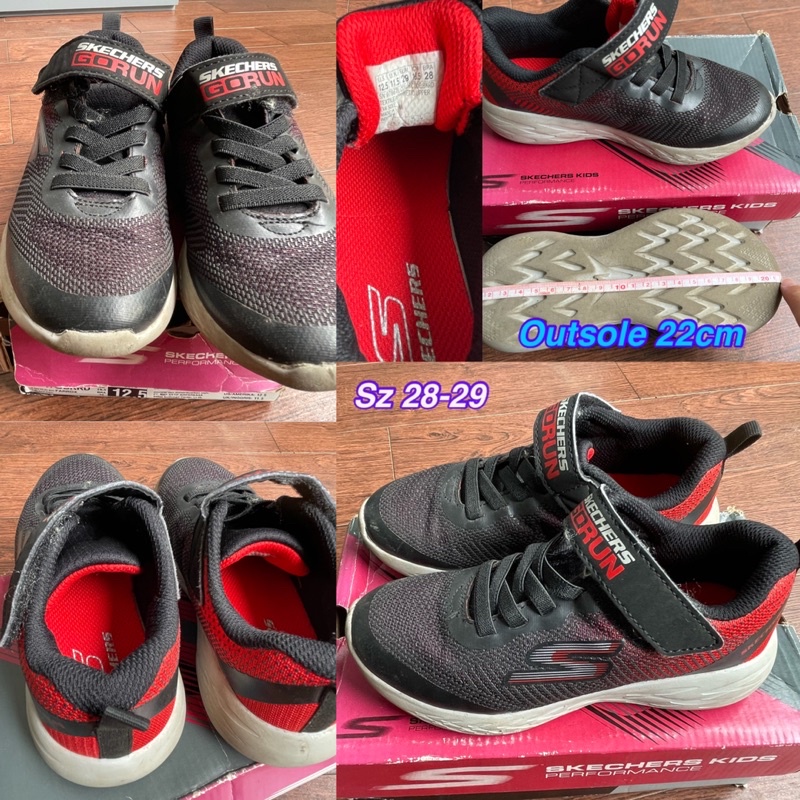 Sepatu anak Sketchers GoRun Black Red