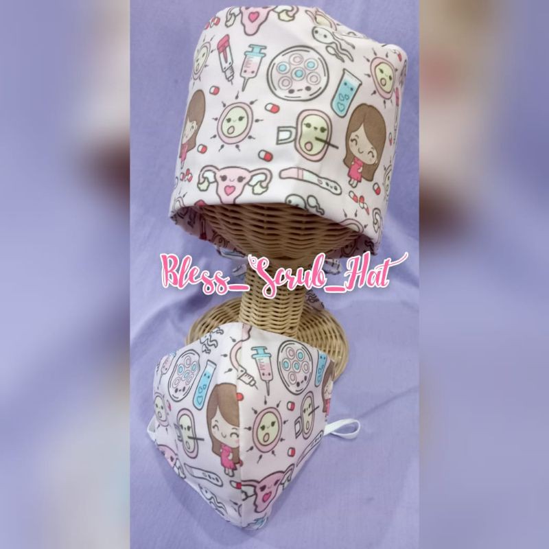 Topi Bedah / Nurse Cap/ Sugical cap/ Topi Motif/