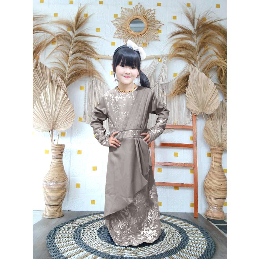 Gamis RenaKid  / GAMIS BRUKAT ANAK/GAMIS KONDANGAN ANAK/GAMIS ANAK BAHAN MOSCREPE KOMBINASI TILE/GAMIS SERAGAM