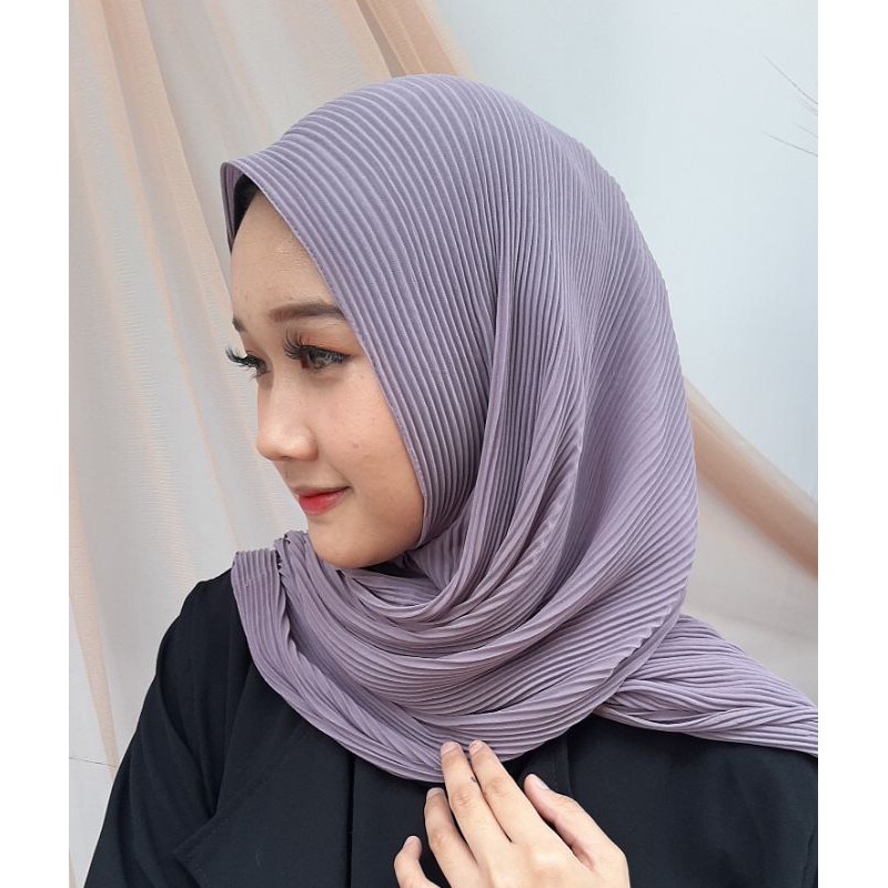 Tanpa garis tengah COD Ori Mahreen pashmina plisket shawl pleated prisket ceruty babydoll