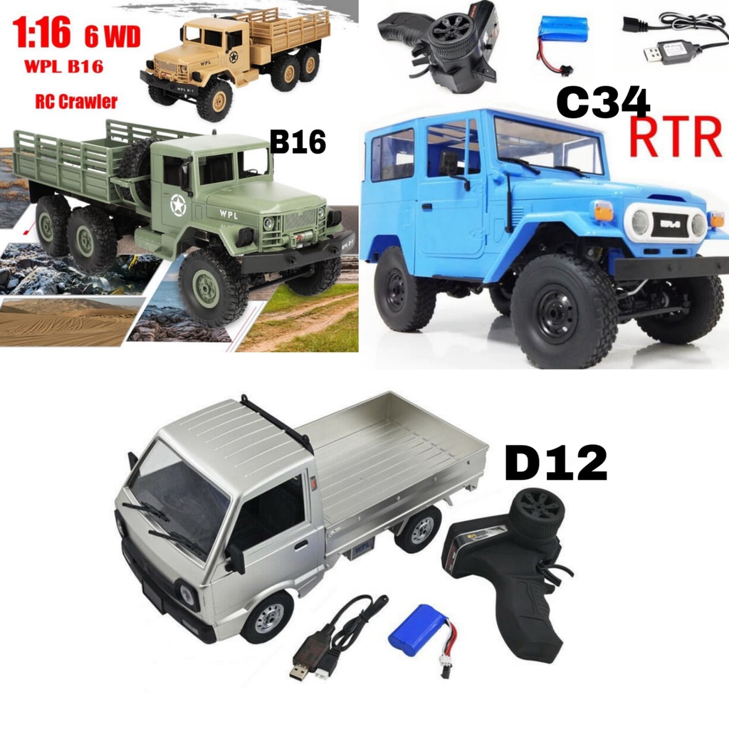 WPL RC Car 4WD C34 C-34 B16 D12 RTR Version 1/16 RTR 2.4G Crawler Off Road