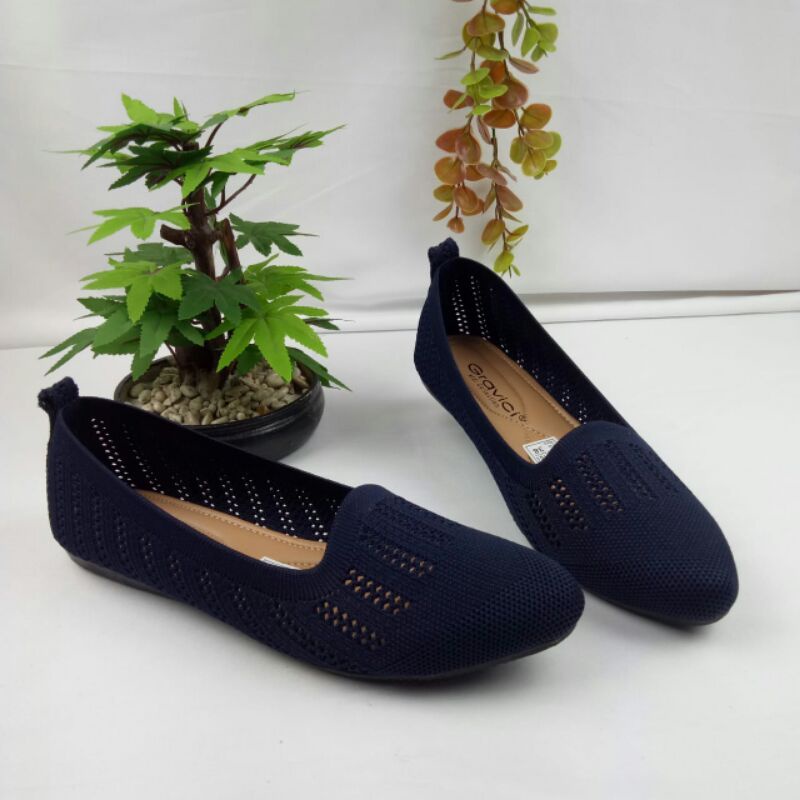 Sepatu Flat Wanita , Sepatu Rajut Import DEO 11, Sepatu Wanita Kekinian