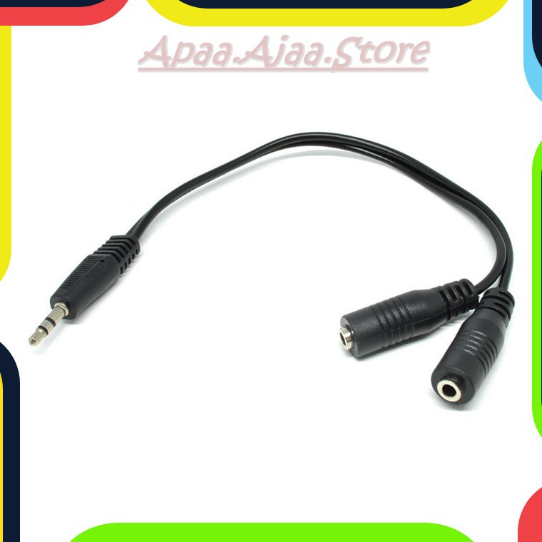 Bayar Ditempat Overfly Splitter Audio Cable 3.5mm Male to Dual 3.5mm Female Adapter