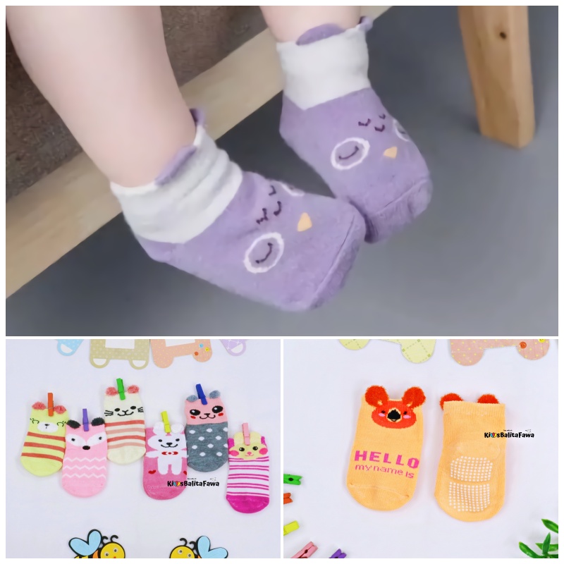 (SATUAN) ANTI SLIP Gemoy Baby Socks 0-12 Month / SNI Kaos Kaki Bayi Laki Perempuan Tebal Prewalker Kualitas Import Babycinnamon