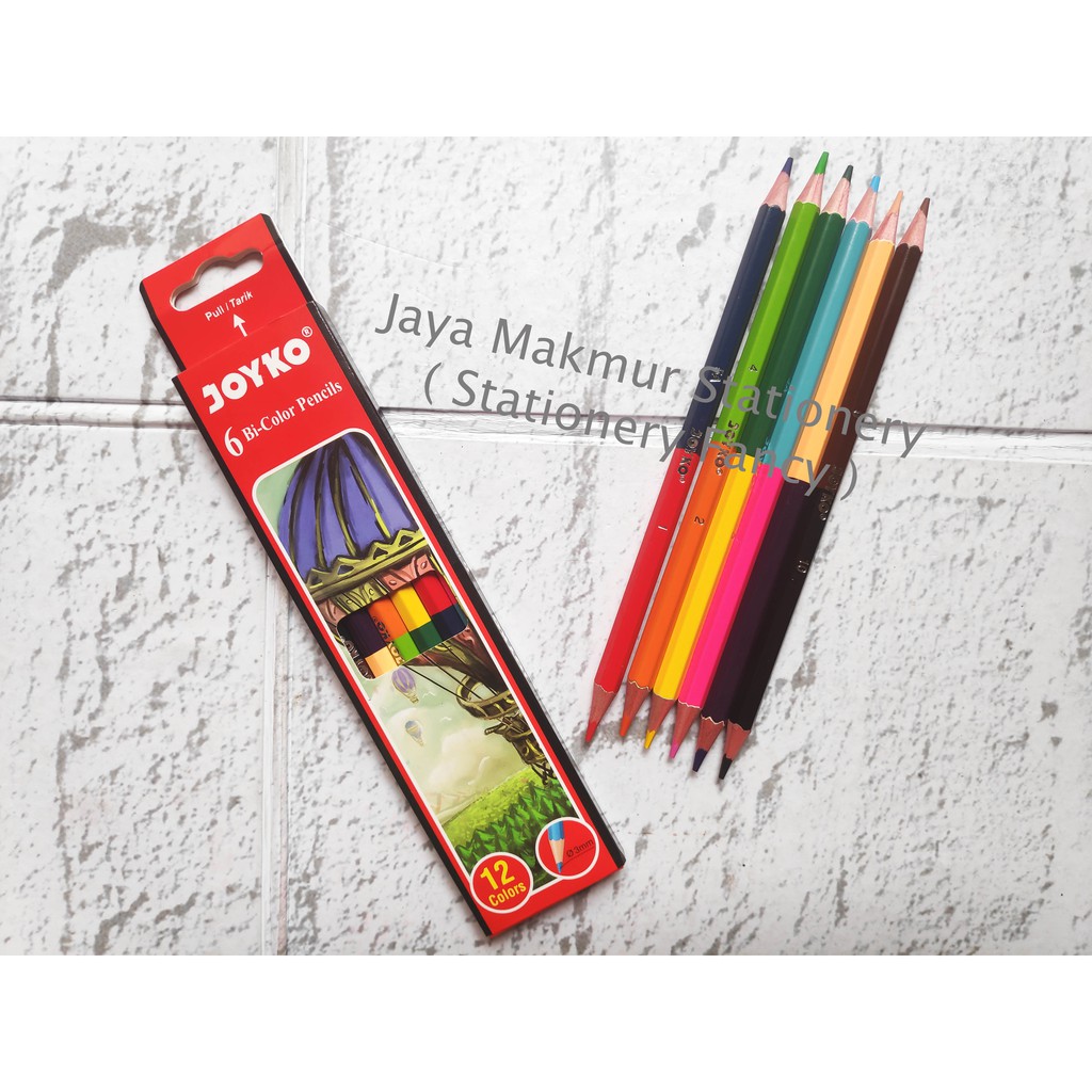 Pensil Warna Bi-color Joyko CP-Bi100 (1 set 12 Warna)