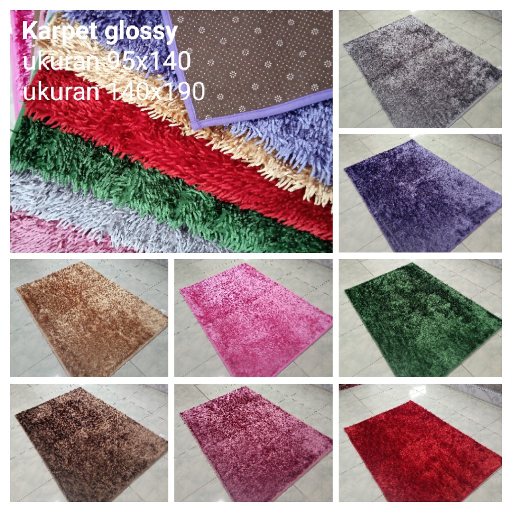 Karpet Glosy / Karpet Cendol / Karpet Microfiber 140x95cm