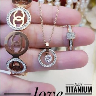 titanium set perhiasan wanita QA62