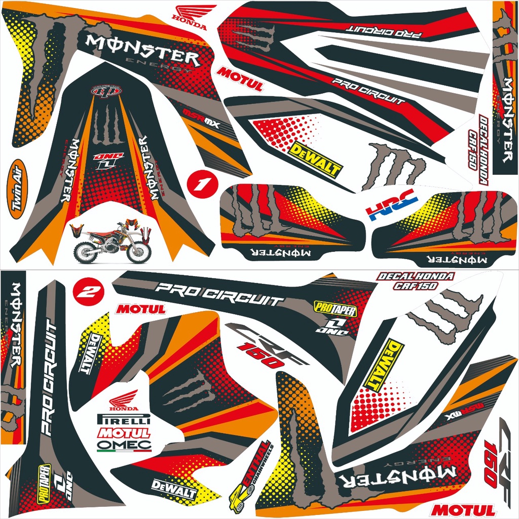 STRIPING DECAL MOTOR HONDA CRF