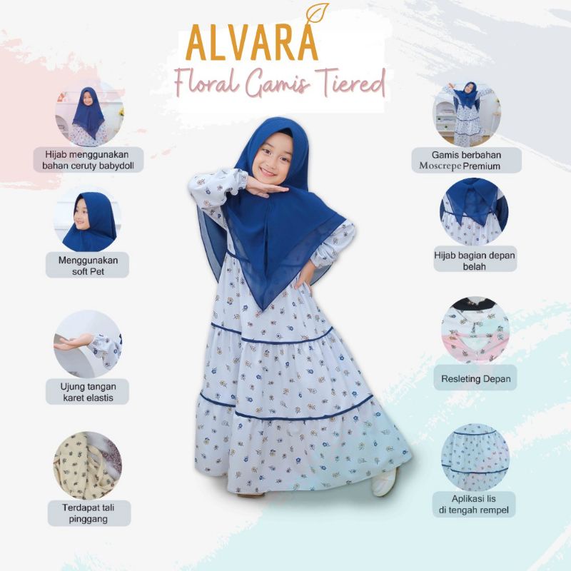 Floral Gamis Tiered By Alvara / Gamis anak Ready S