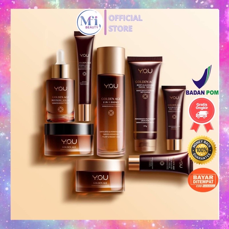 MFI - YOU GOLDEN AGE SERIES Y.O.U Skin Care Essence Facial Wash Eye Day Night Cream Serum Makeups