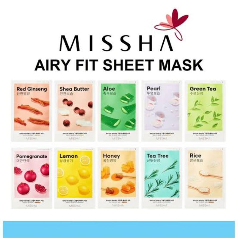 Missha Airy Fit Sheet Mask/ Masker Wajah