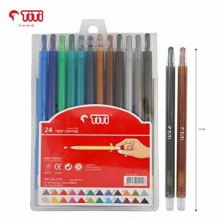 TITI CRAYON PUTAR / CRAYONS PUTAR TITI / TWIST CRAYONS 12 / 24 WARNA