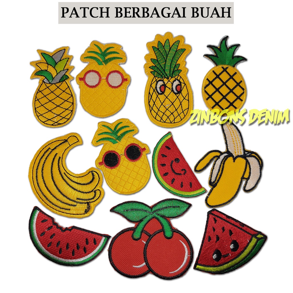 ZINBONS Patch buah patch wanita patch bordir emblem patch lucu patch termurah dan terlaris