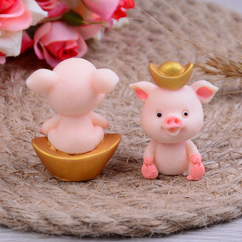 &lt; E2id &amp; &gt; 5pcs / set Miniatur Babi Lucu Untuk Dekorasi Taman Mini / Craft Diy