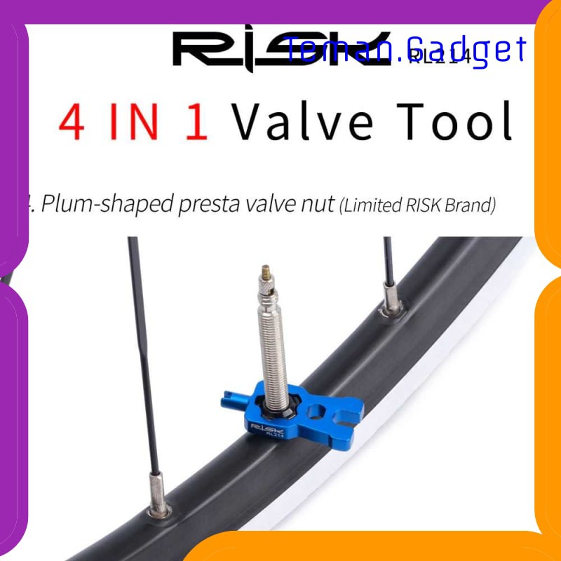 TG-IB0574 RISK Kunci Pas Sepeda 4in1 Bike Valve Wrench Schrader Presta - RL214