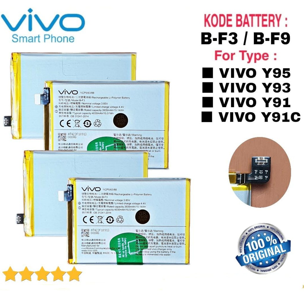 Baterai Original VIVO B-F9 / BF9 Battery Vivo B-F3 / BF3 VIVO Y91 / 1814 / 1817 Vivo Y91C / 1820