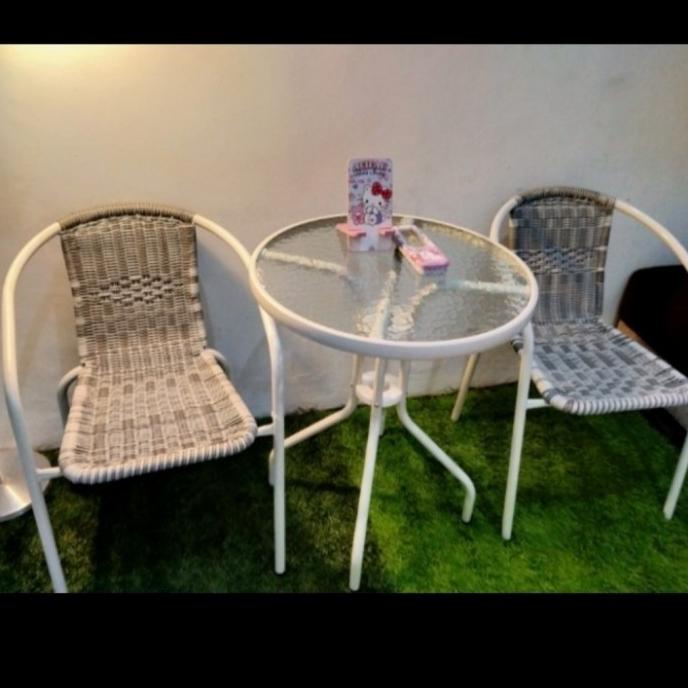 Ori Colorado Set Kursi & Meja Teras - Putih - Putih Eigenana