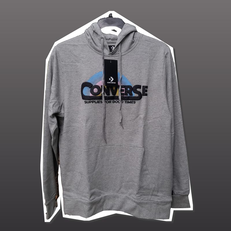 Hoodie Converse Script Classic Grey