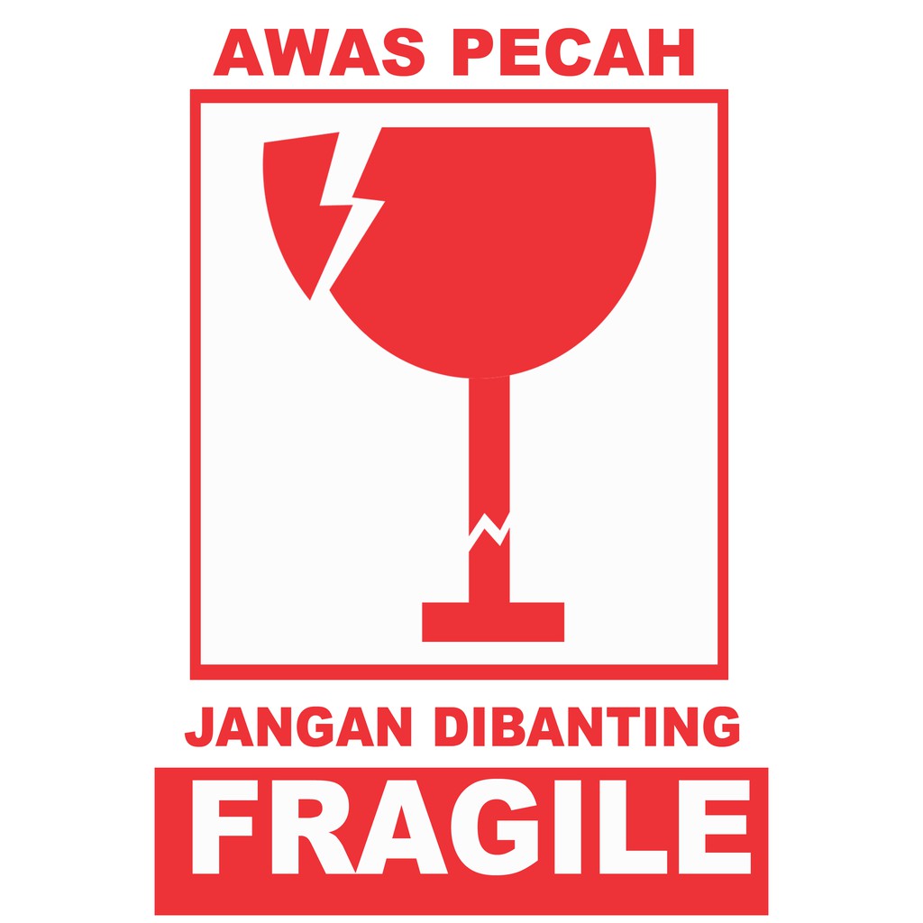 Jual stiker fragile tahan air anti pecah awas pecah stiker murah ...