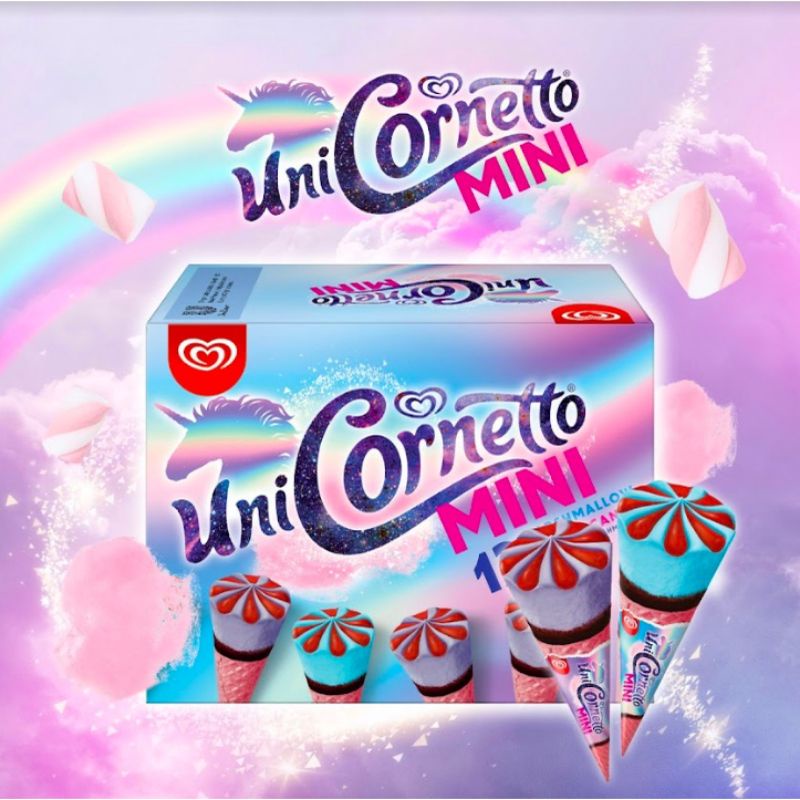 

Cornetto Mini Unicorn Ice Cream 12x28ML - Es Krim Wall's