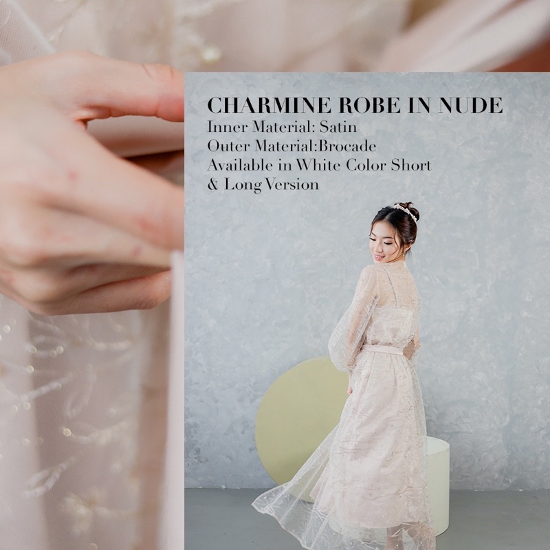 CHARMINE ROBE NUDE KIMONO PENGANTIN ROBE PENGANTIN ROBE WEDDING KIMONO WEDDING