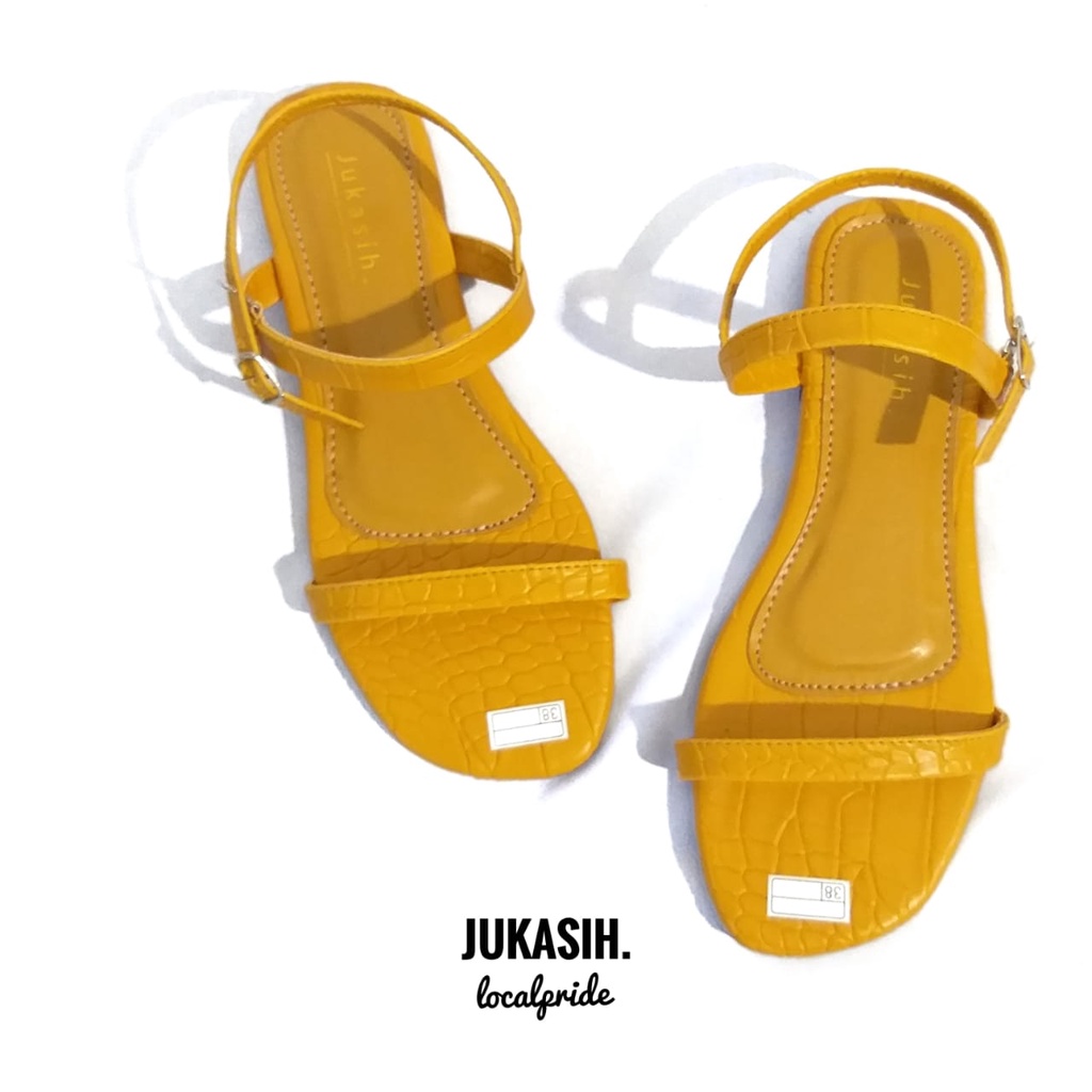 sandal suzanna sandal teplek wanita motif kulit ular