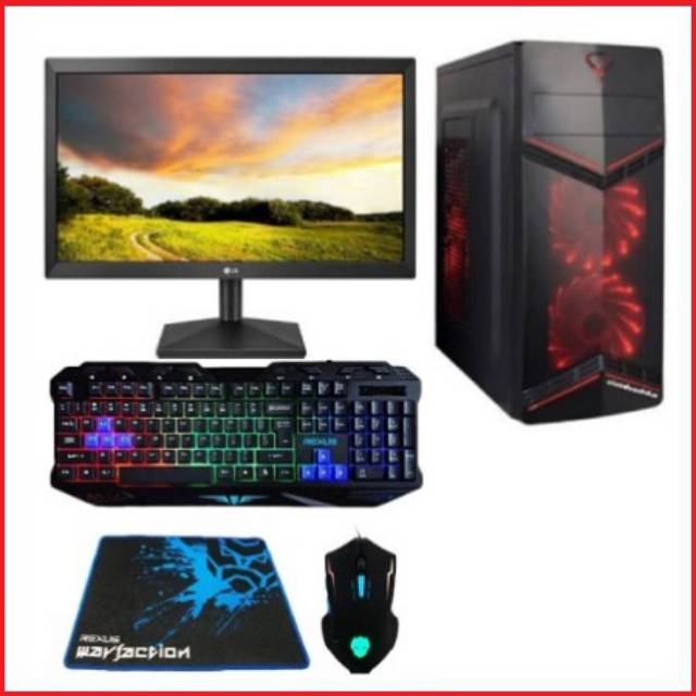 PC Gaming Intel Cote i7 2600 RAm 16 Gb SSD 120 GB with Vga  GT1030 2GB  include 24 inch Curved