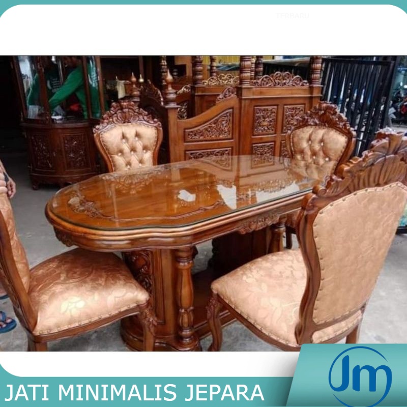 meja makan gendong kursi ganesha jati furniture jepara