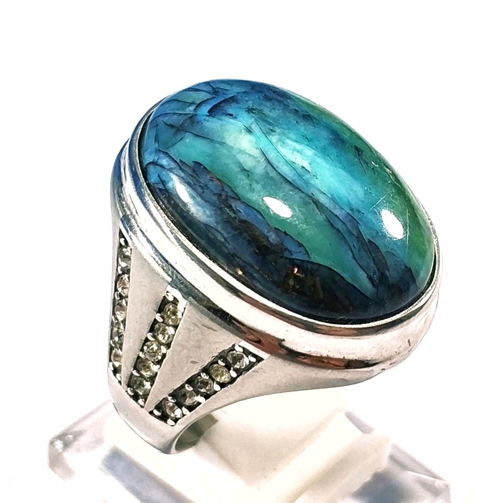 CINCIN NATURAL GARUT CIKOLAK BLUISH MOTIF COLLECTOR ITEM