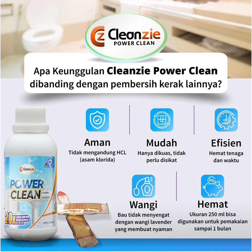Cairan Pembersih Kerak Kamar Mandi Cleanzie Power Clean