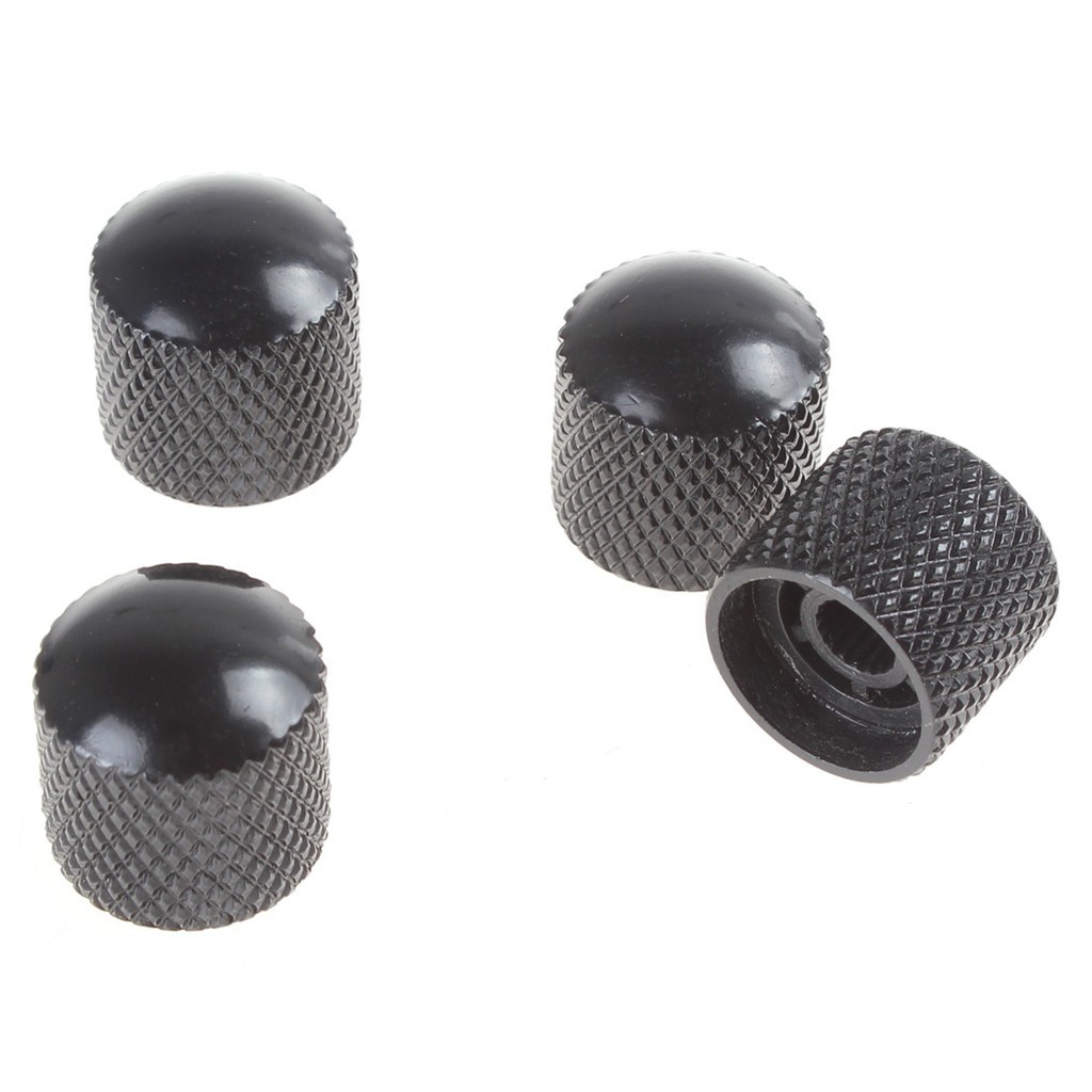 4pcs Knob Volume Nada Bahan Metal Warna Hitam Untuk Gitar Elektrik