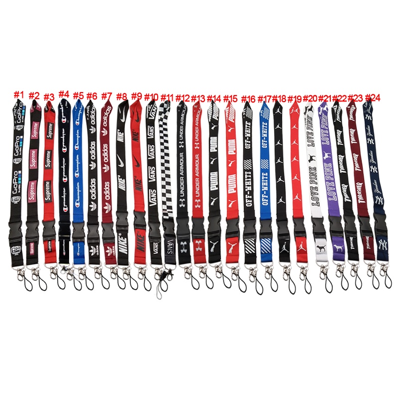 (24 Desain Berbeda Tali Lanyard Leher Untuk Gantungan Kunci / Handphone / Kartu ID